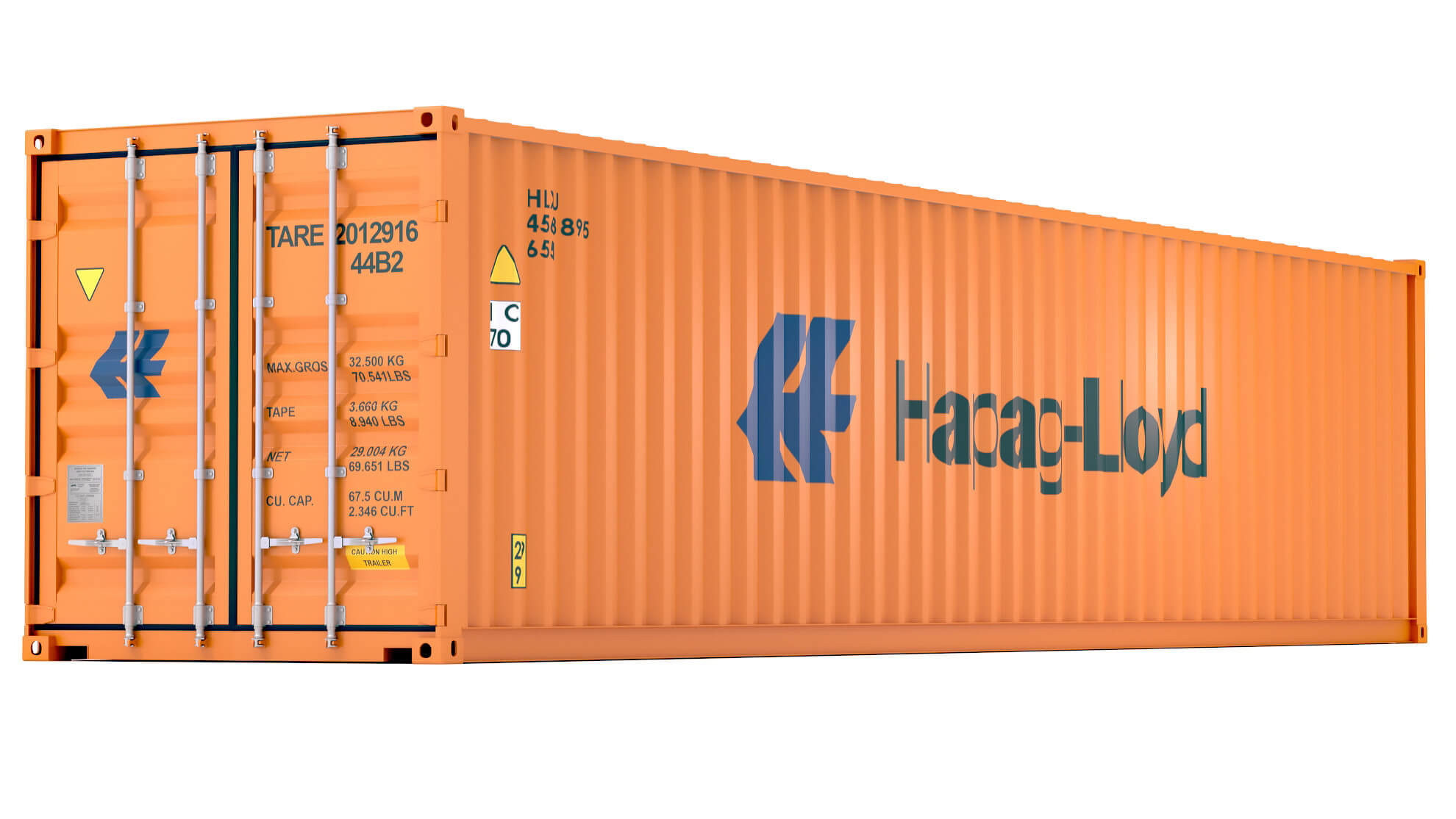 Hapag Lloyd Shipping Container 3D Model by ALPHA3DST