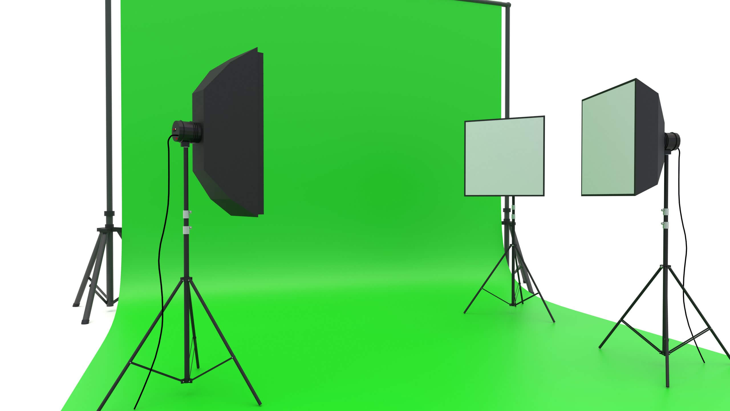 Photo Studio Softbox With Green Screen 3D Model by ALPHA3DST