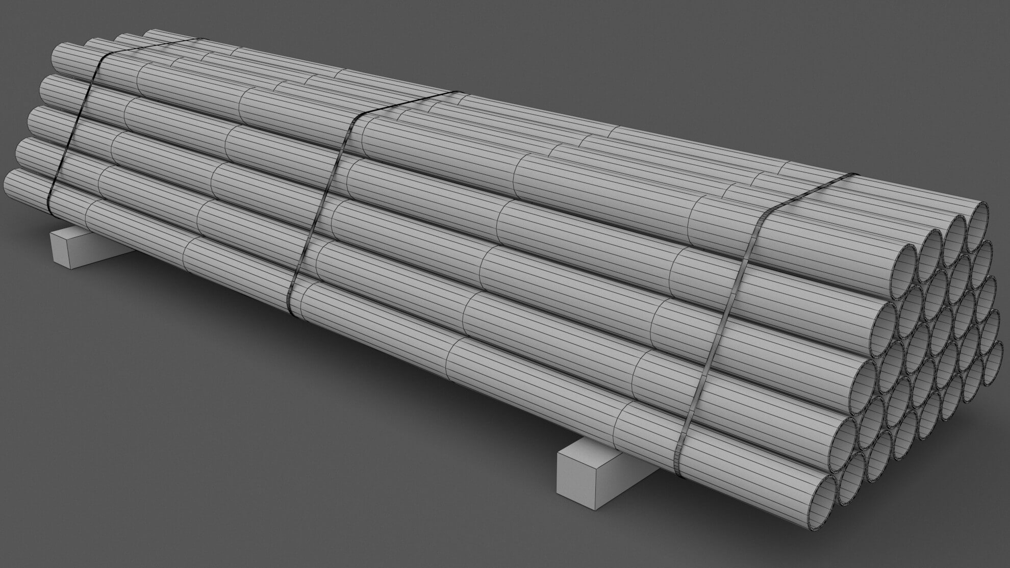 PVC Pipe With Pallet 3D Model by ALPHA3DST
