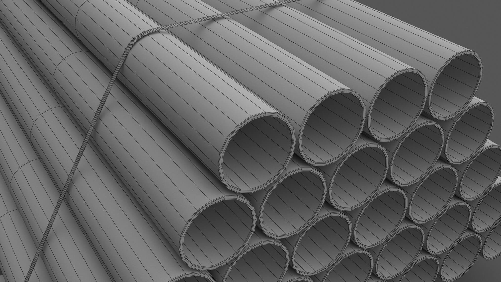 PVC Pipe With Pallet 3D Model by ALPHA3DST
