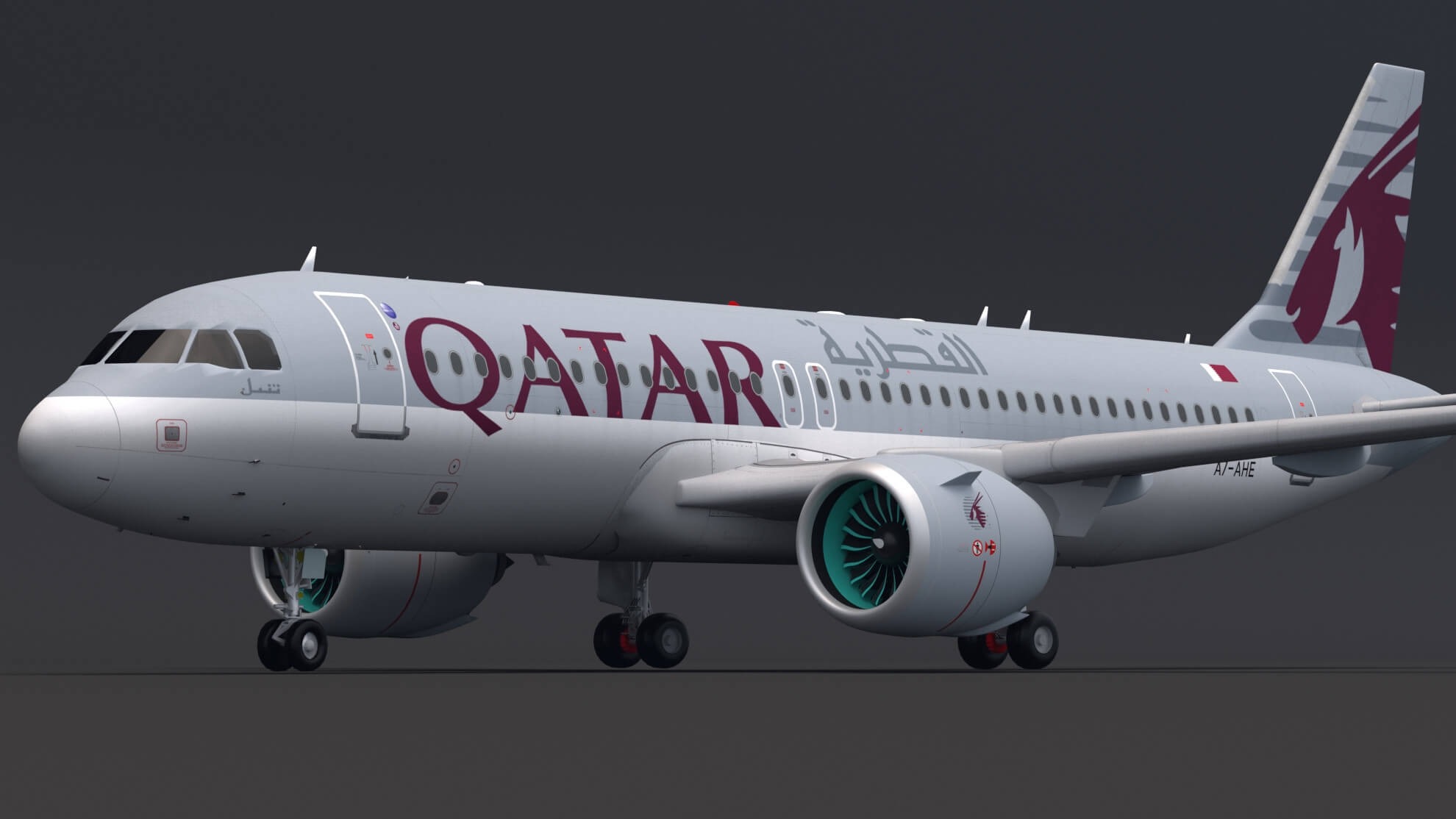 Qatar Airways A320 Airbus Neo 3D Model by ALPHA3DST