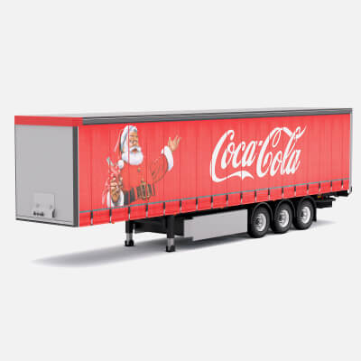 Semi Trailer Coca-Cola Curtainsider 3D Model by ALPHA3DST