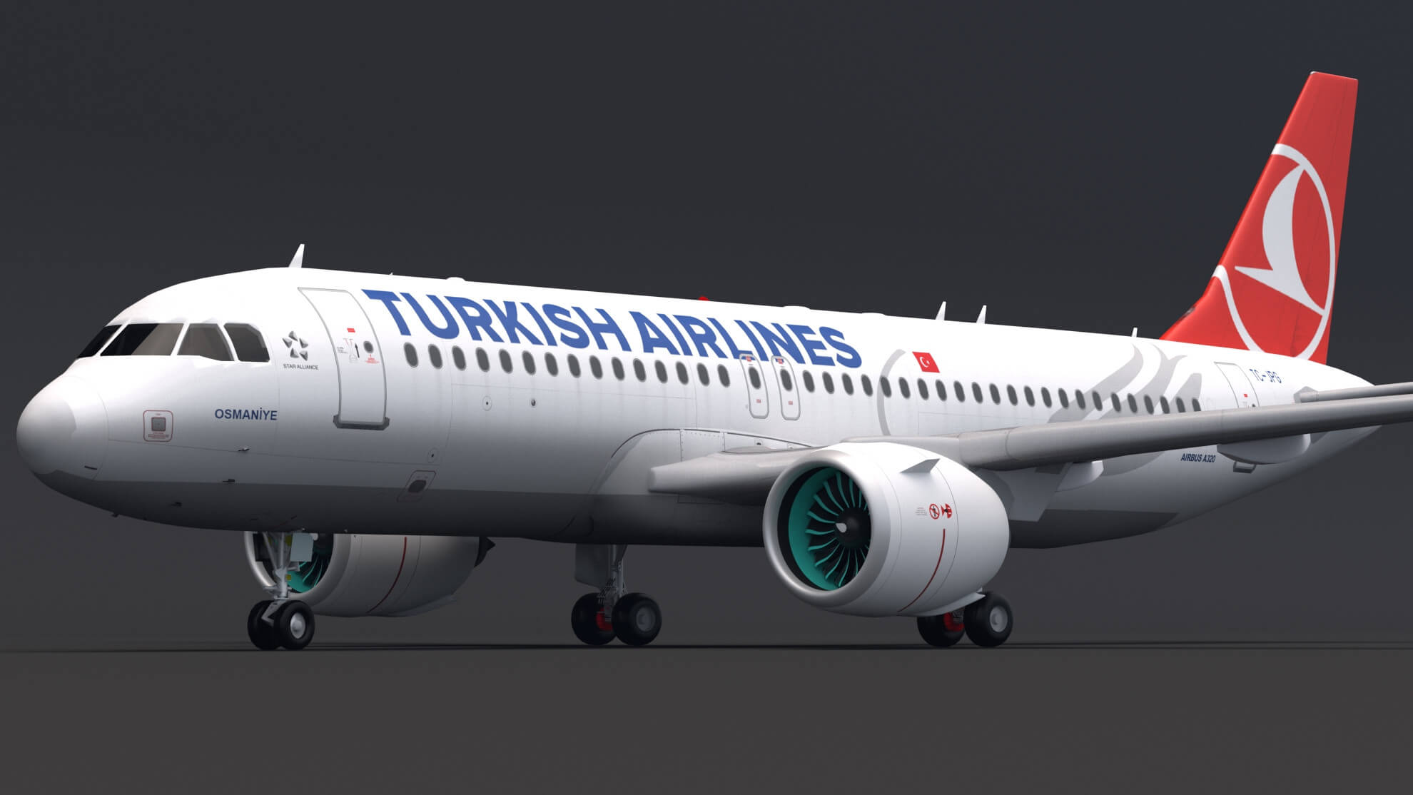 Turkish Airlines A320 3D Model by ALPHA3DST