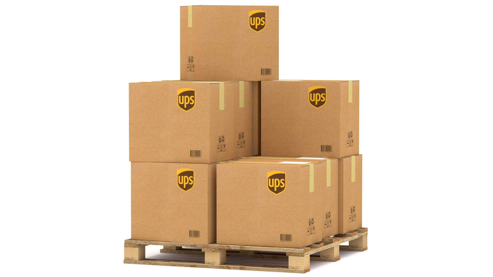 UPS Cardboard Box With Pallet 3D Model by ALPHA3DST
