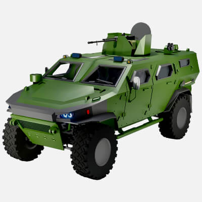 Armored Military Tactical Vehicle 3D Combat Truck