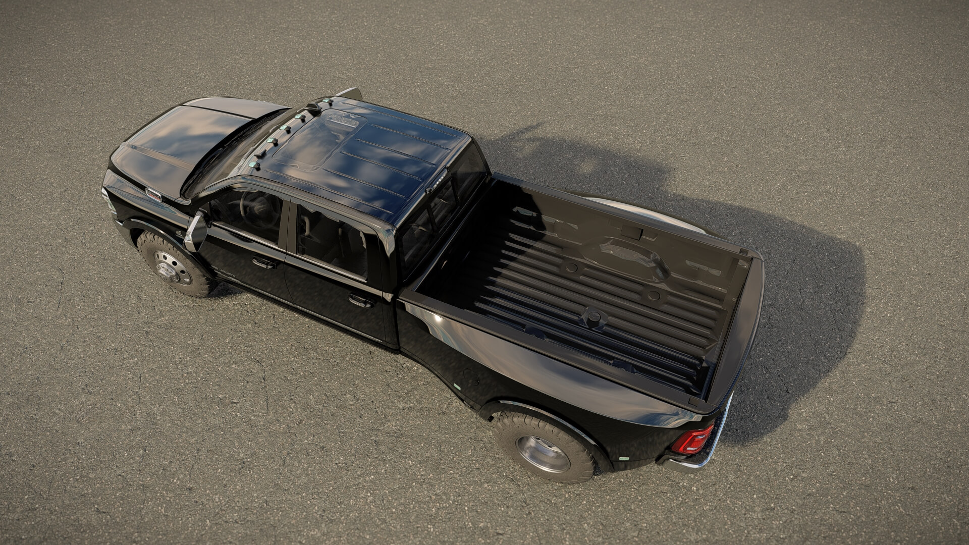 thumbnail interactive-video image 1 of Greenlight 1:64 2023 Dodge Ram 3500 Dually Flatbed W/ Open Car Trailer – Limited Edition 1 of 2
