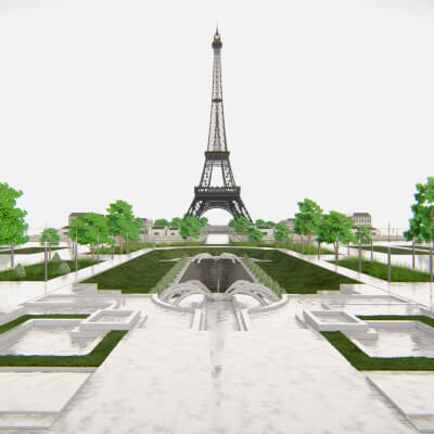 Eiffel Tower and Trocad&eacutero Gardens &ndash Paris Land