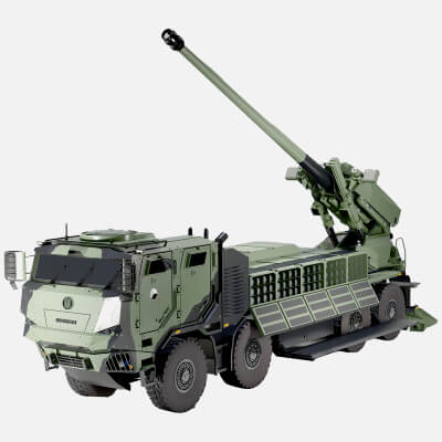 Modern Self-Propelled Howitzer Truck Military Artillery