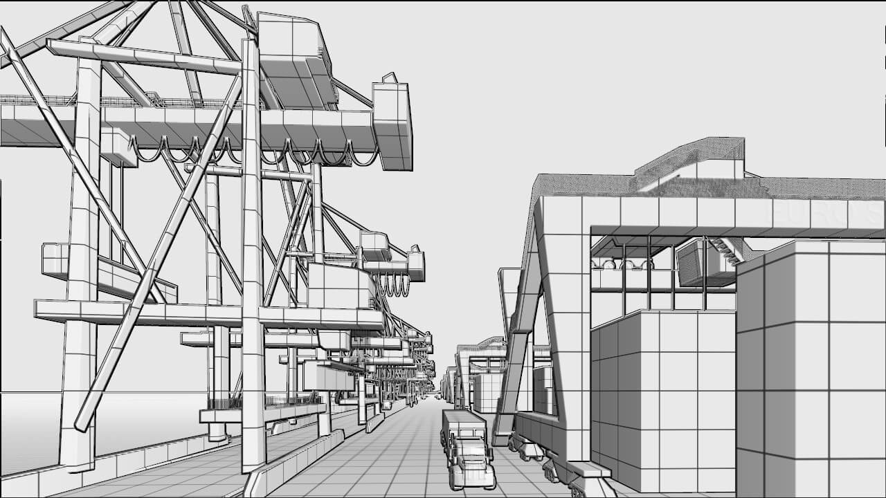 Sea Port 3D Model by AlphaGroup