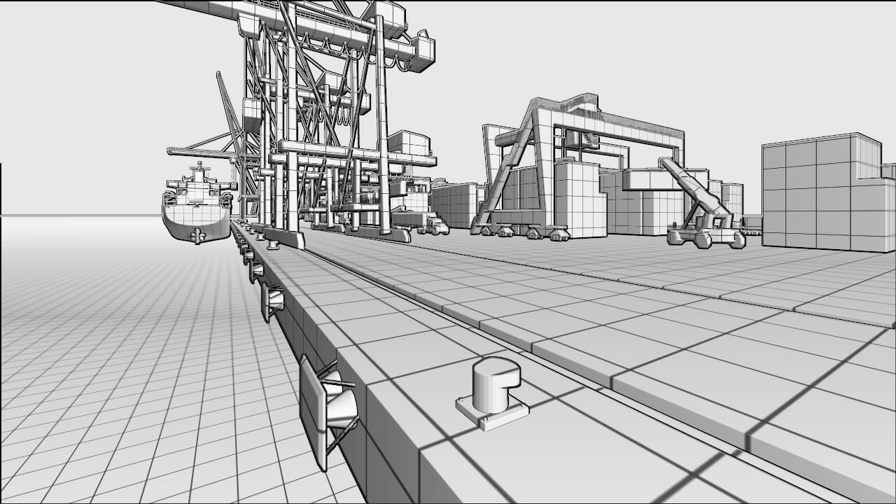 Sea Port 3D Model by AlphaGroup