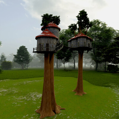 Treehouse With Bridge