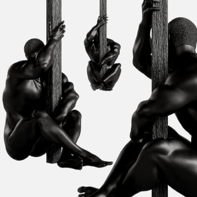 Decoration Statue of Naked Male Body and Column