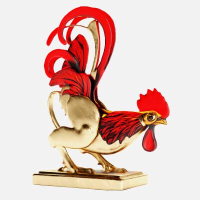 Steel Rooster 001 3D Model