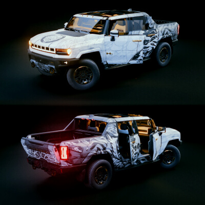 HUMMER EV 2022 &ndash Ghost Marble Edition - Rigged