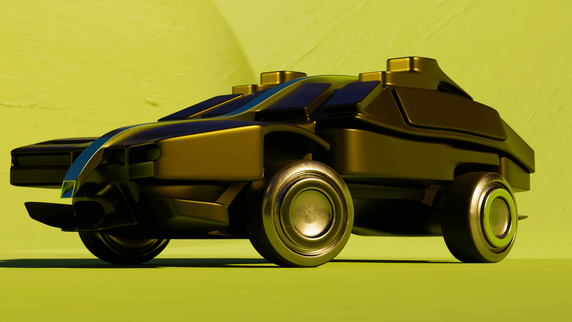 Cyberpunk car 3D Render RenderHub Gallery