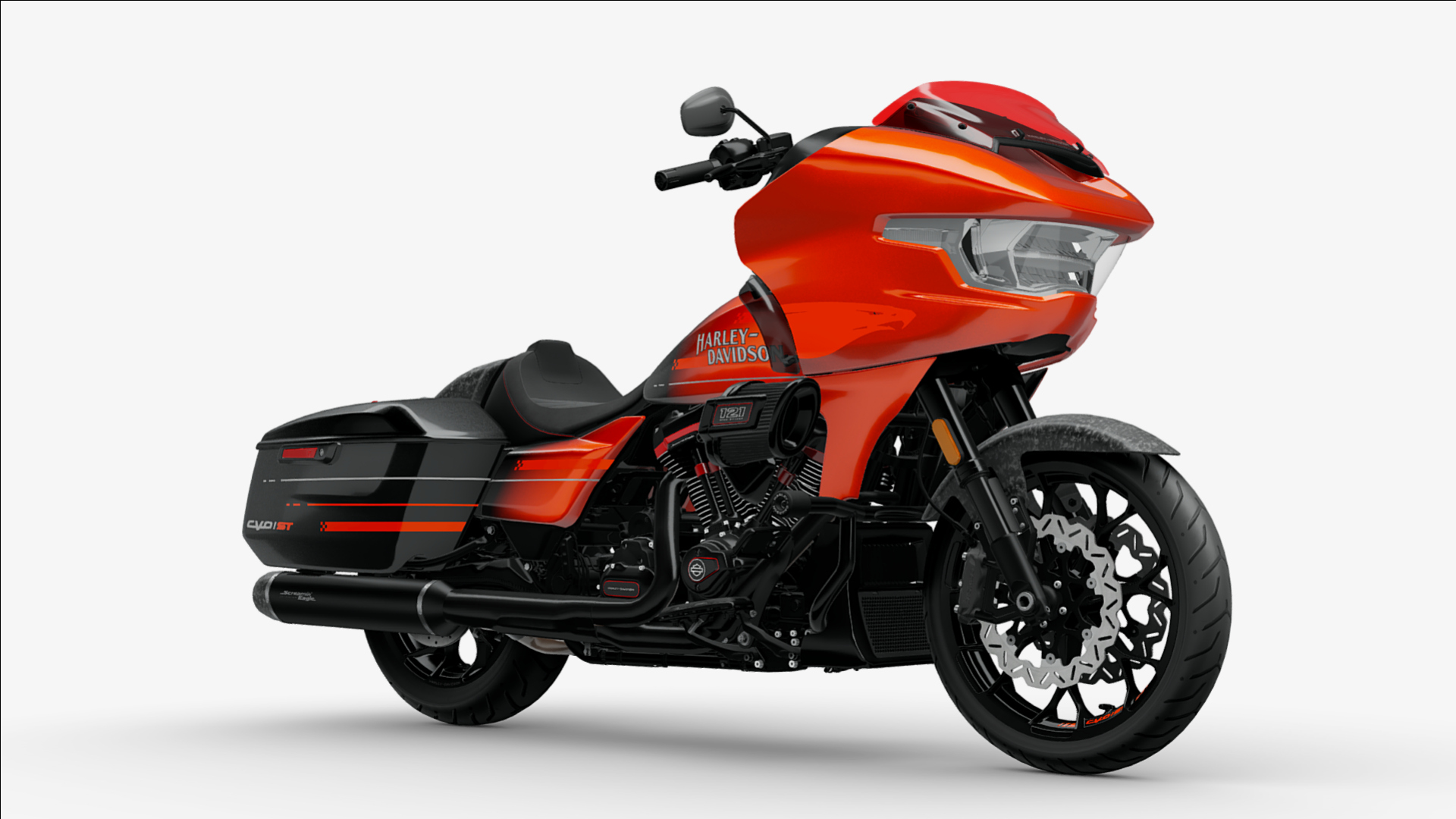 Mod Del Reference 2026 Harley-Davidson Road Glide CVO Custom ST Motorcycle Bike Low-Poly ...
