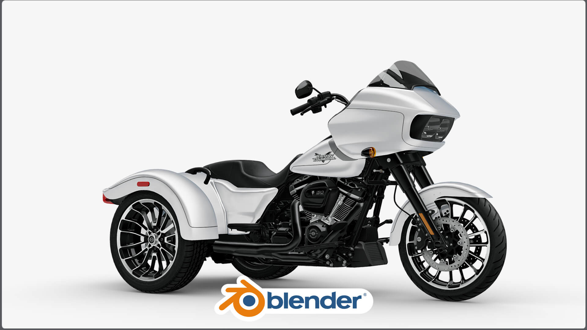 Harley-Davidson Road Glide Trike Motorcycle Bike Low-Poly 3D Model