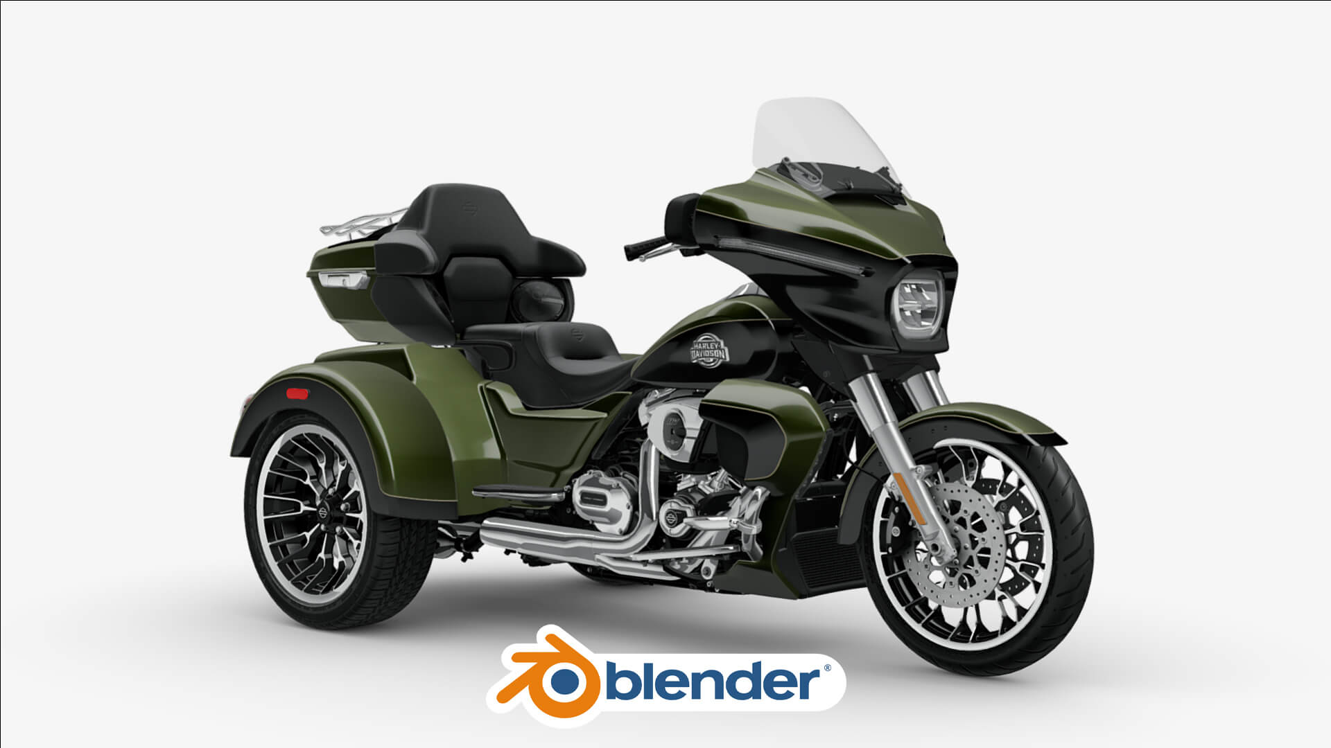 Harley Davidson Street Glide Limited 3 Trike Motorcycle Bike Low-Poly ...