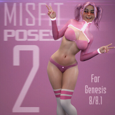 Misfit Poses 2 and Expressions for Genesis 8 and 8.1 Female