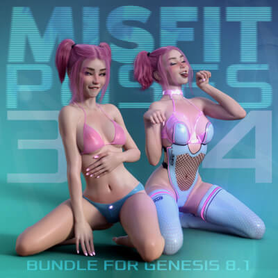 Misfit Poses 3 &amp 4 Bundle for Genesis 8.1 Female