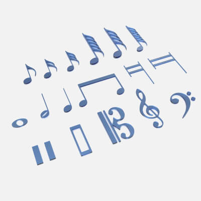 Musical Notes Glass - 3D Model by Andrei_Shukan