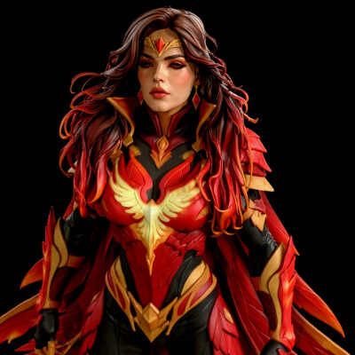 Phoenix Warrior Queen 3D Print Ready Figurine