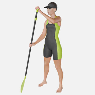 Beautiful Athletic Woman with Paddle