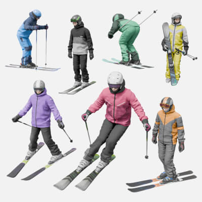 Skiers Models Set