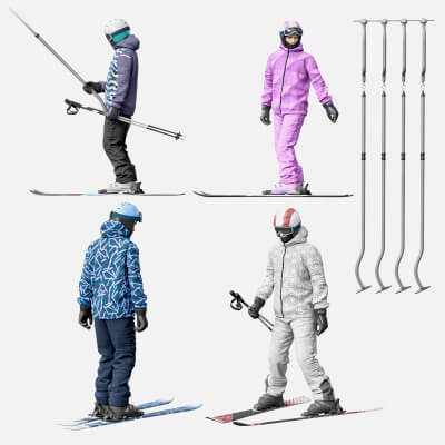Skiers on Platter Drag Lift