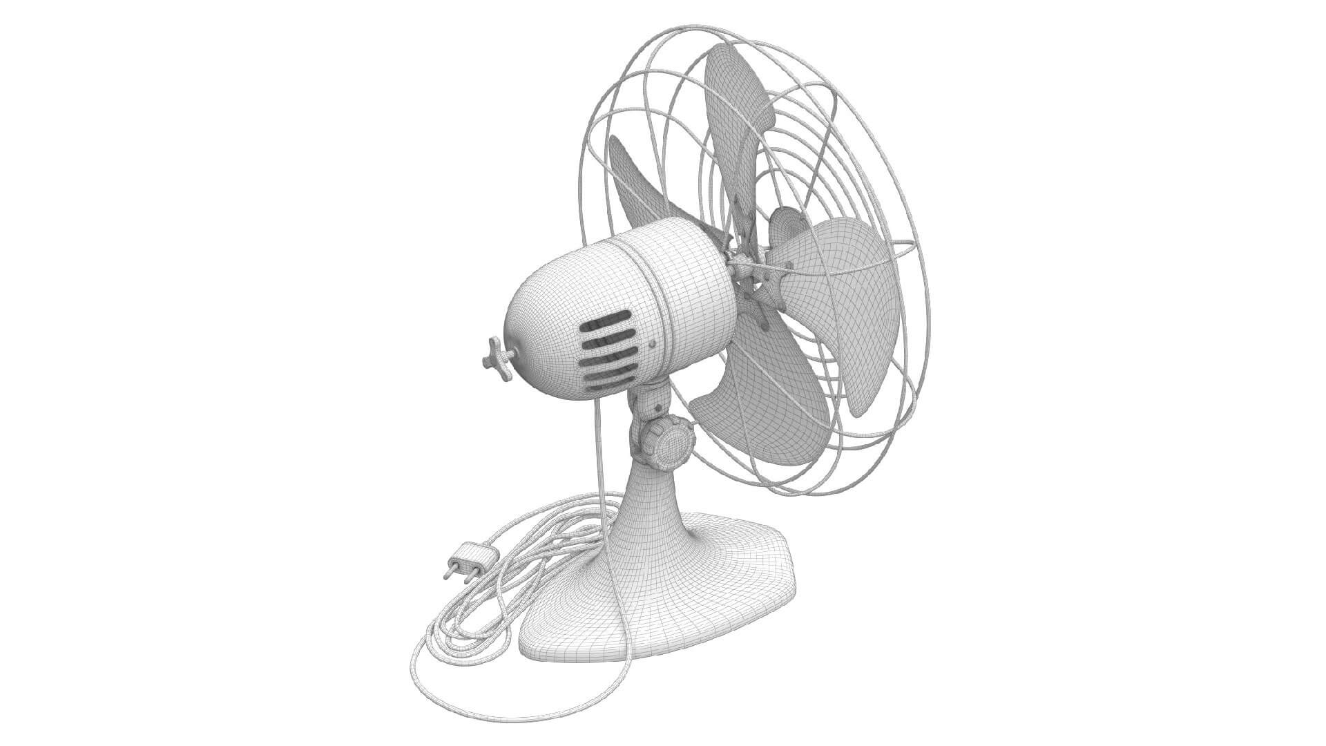 Vintage Table Fan 3D Model by AnDu