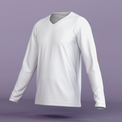 Mens V-Neck Long Sleeve T-Shirt