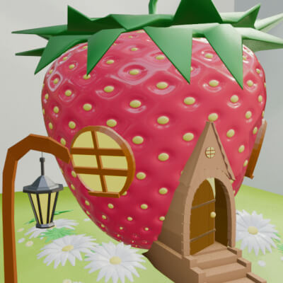A Fabulous Strawberry House - 3D Model by Angel Smile