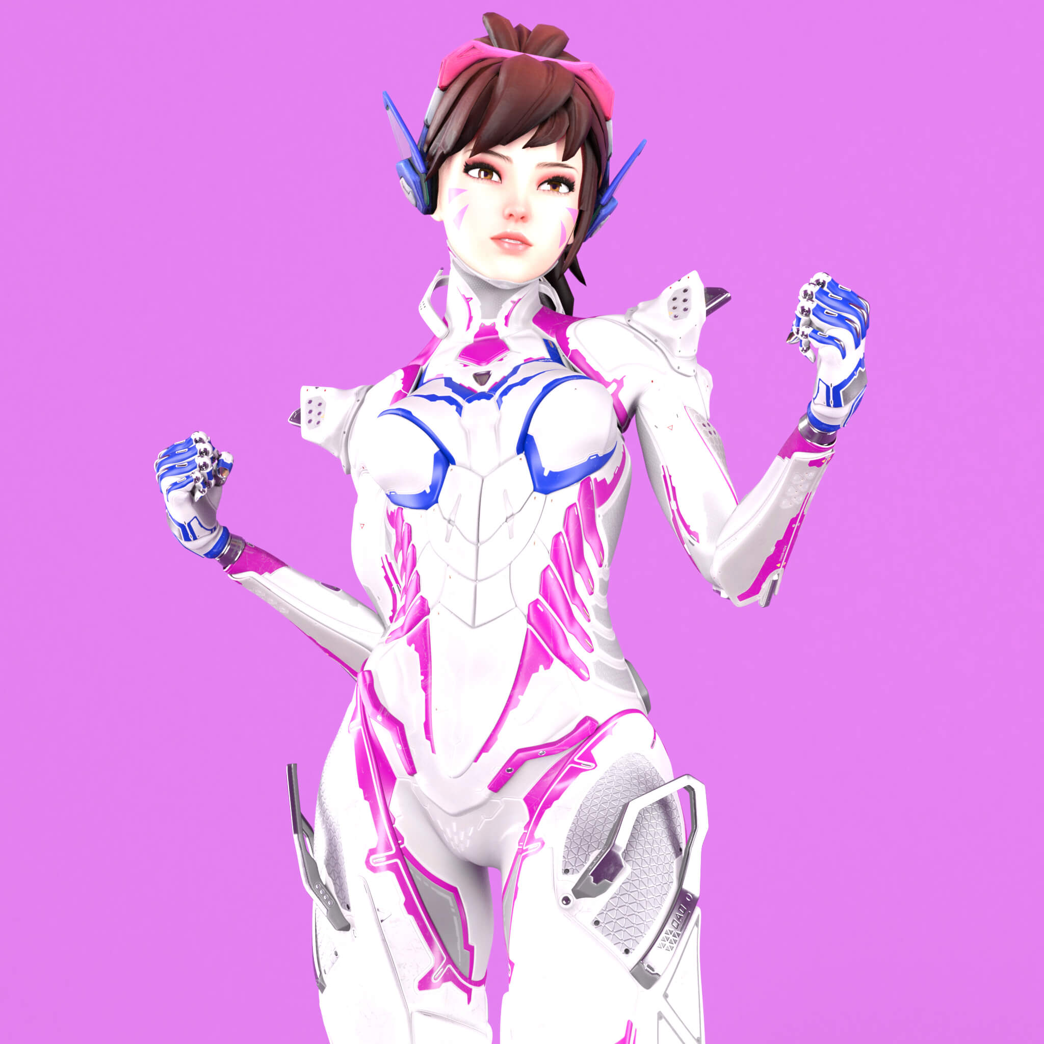Cyborg D.V.A 3D Render, Digital Art by AngusTMH