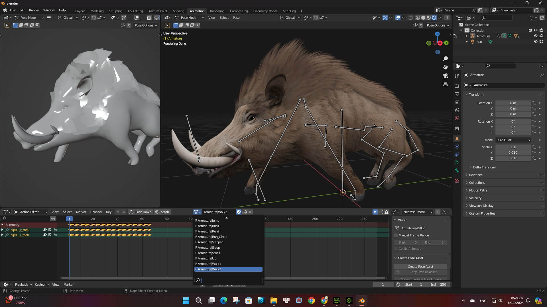 Boar-A2-Animated 3D Model by Animated3d