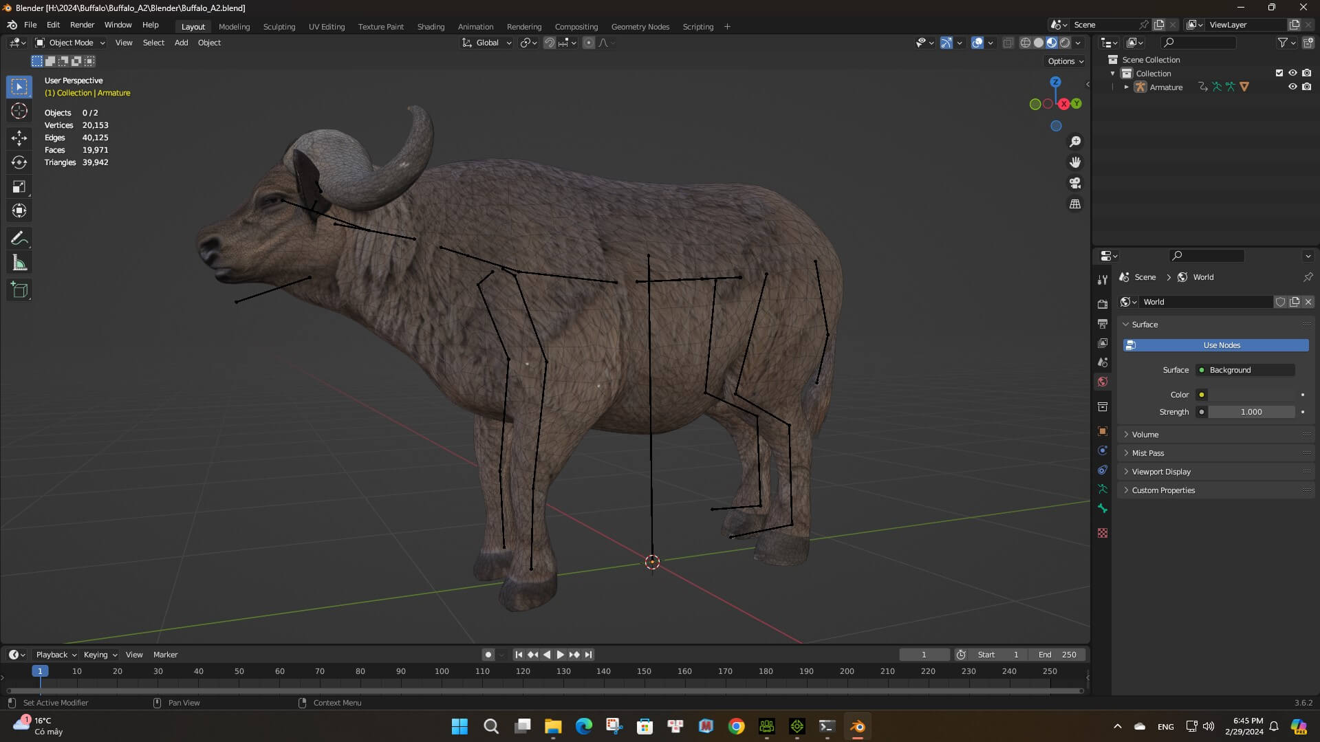 Buffalo A2 Animated - 3D Model by Animated3d