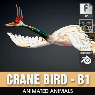 Crane Bird-B1 by Animated3d