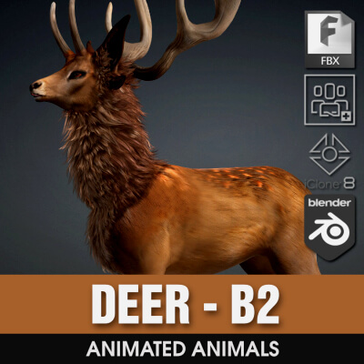 Deer-B2-Animated by Animated3d