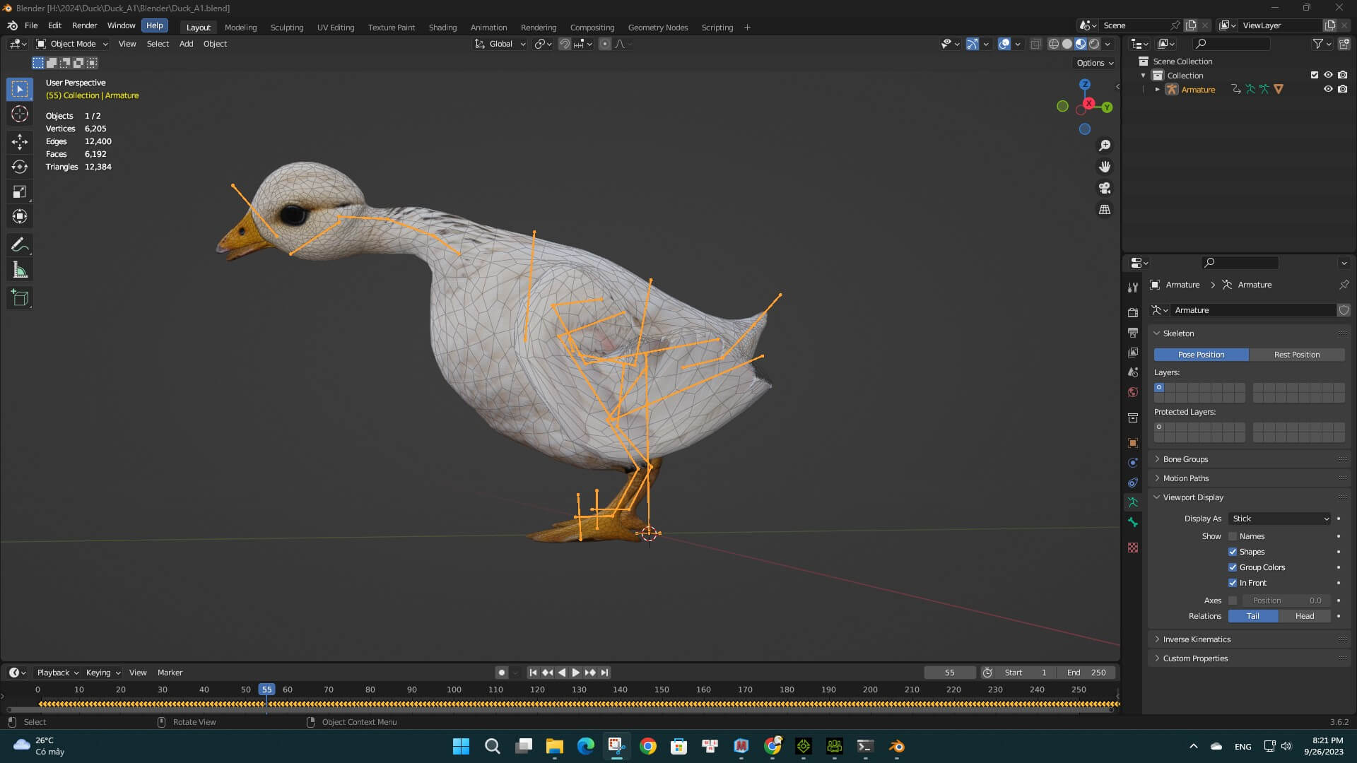 Duck A1 Animated - 3D Model by Animated3d
