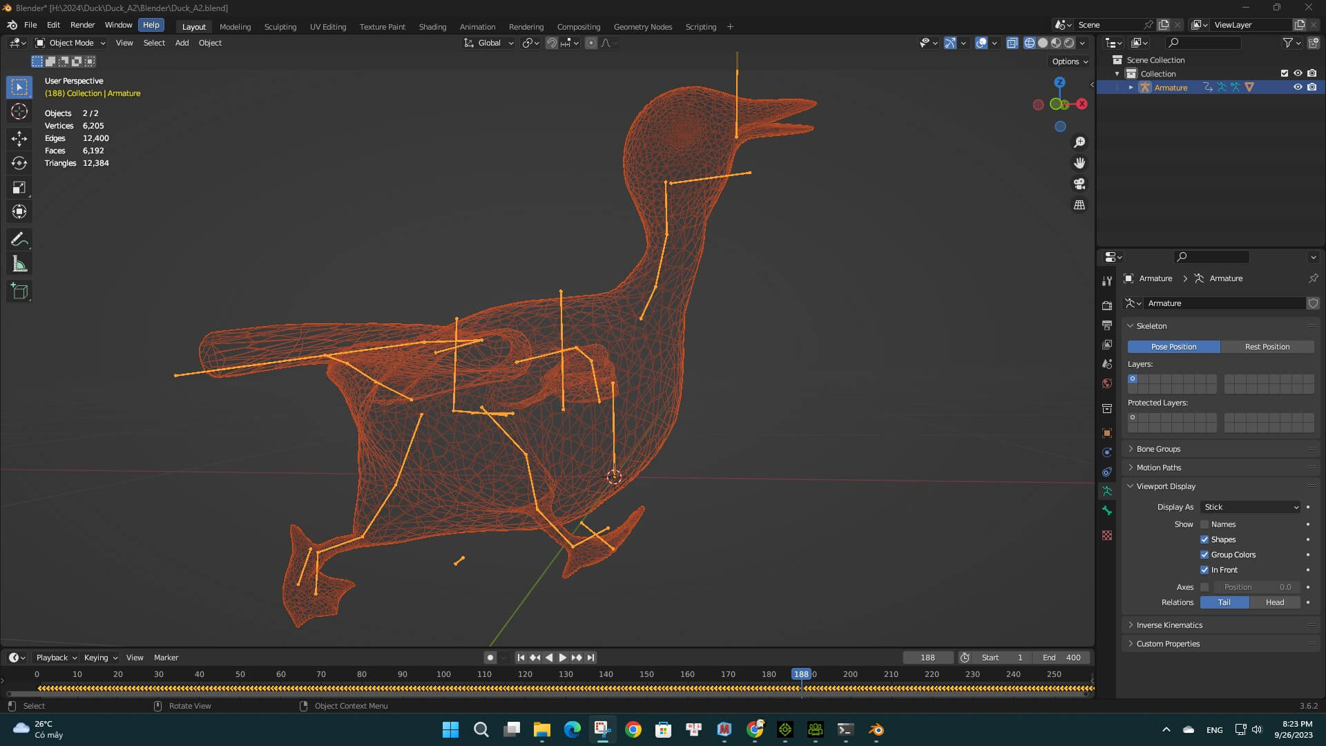 Duck A2 Animated - 3D Model by Animated3d