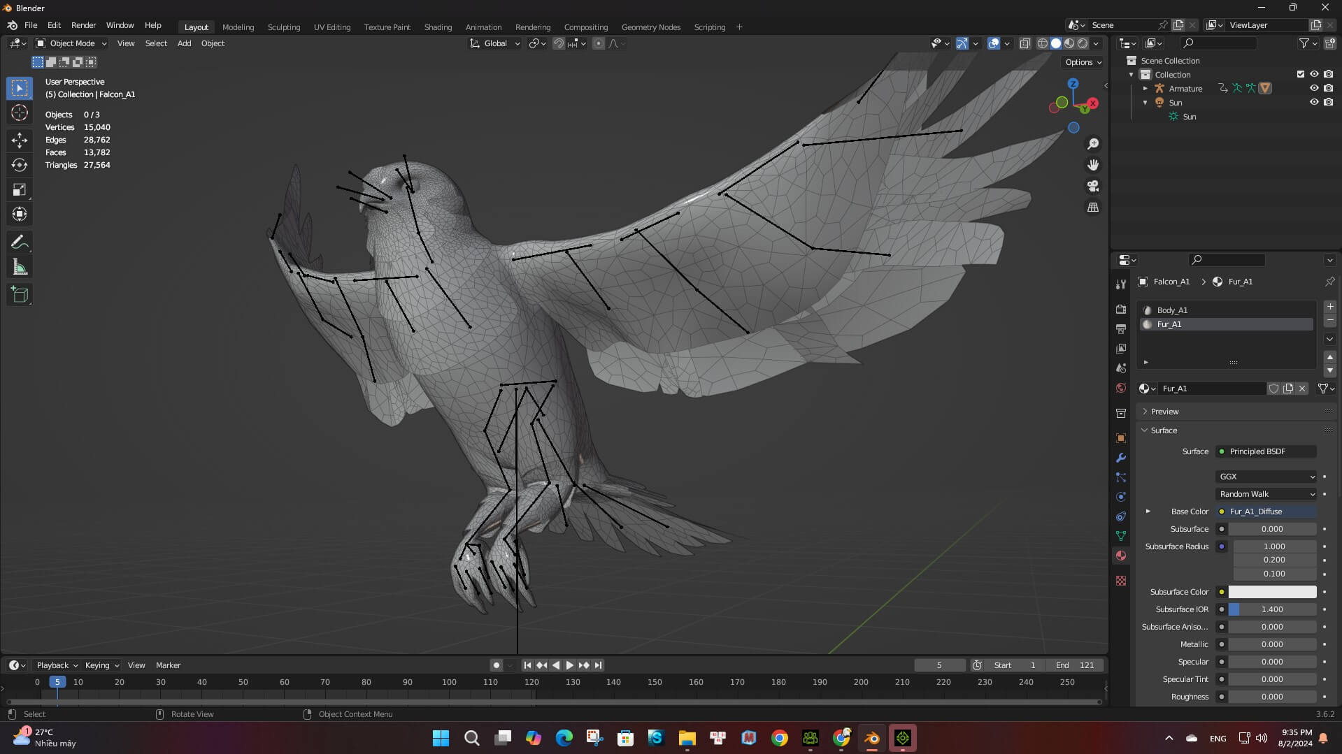 Falcon-A1-Animated 3D Model by Animated3d