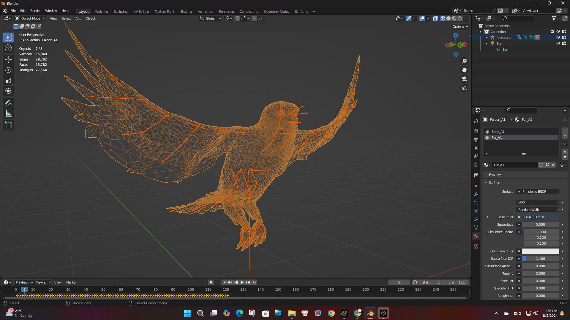 Falcon-A1-Animated 3D Model by Animated3d