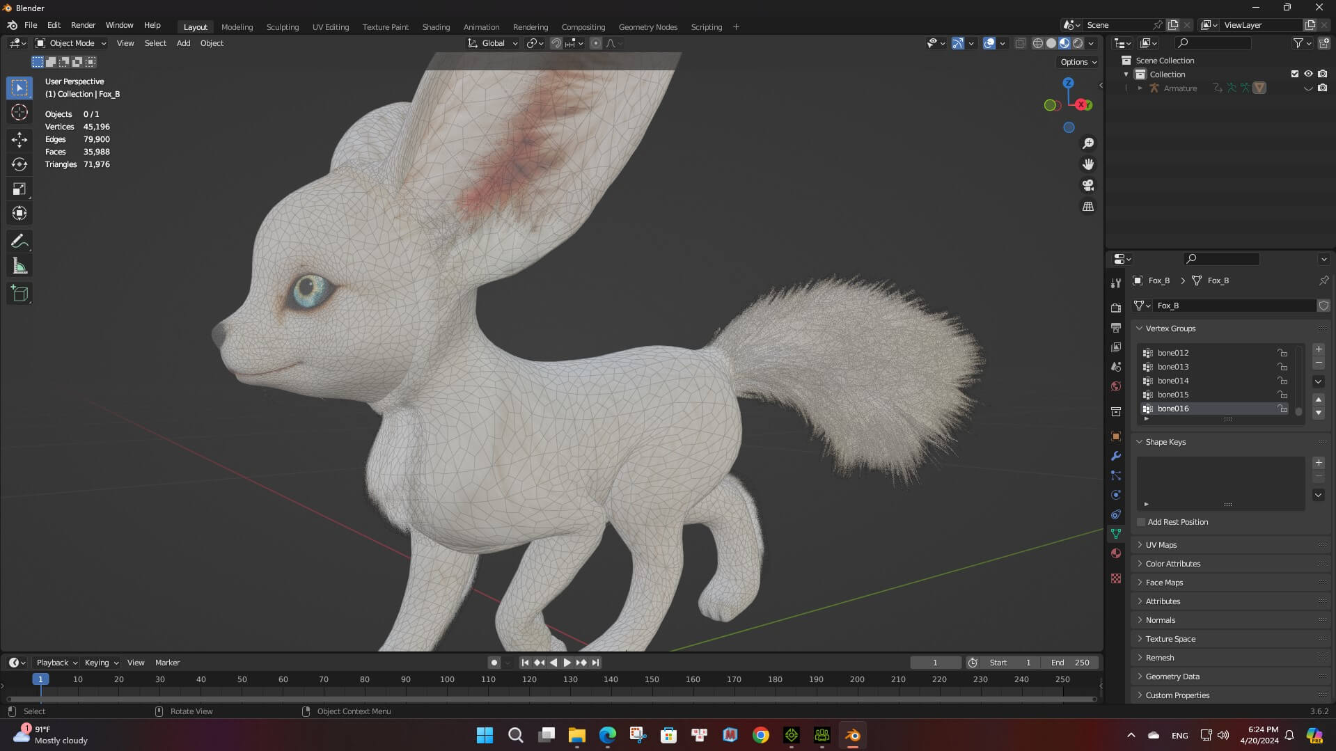 Fox-B3-Animated 3D Model by Animated3d