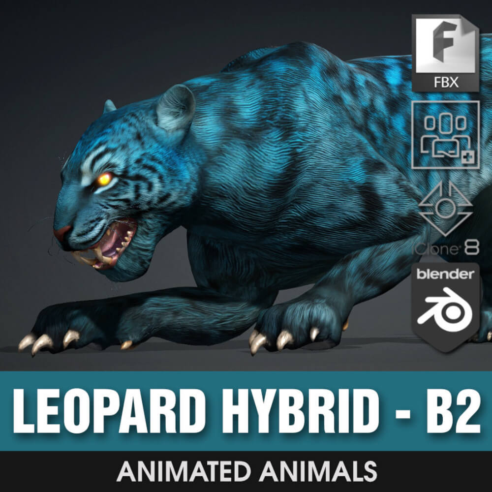 Leopard_Hybrid_B2 3D Render, Digital Art by Animated3d