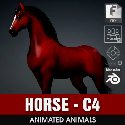 Horse-C4-Animated by Animated3d