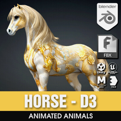 Horse-D3-Animated by Animated3d