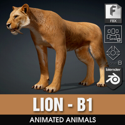 Lion-B1-Animated by Animated3d