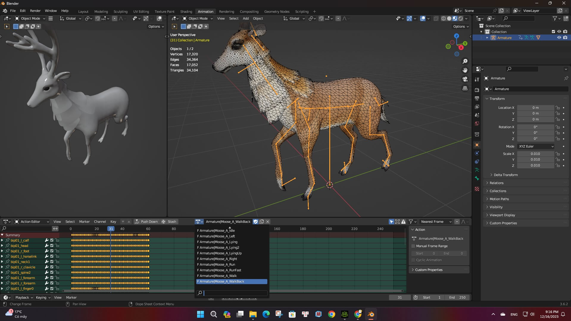 Moose A1 Animated - 3D Model by Animated3d