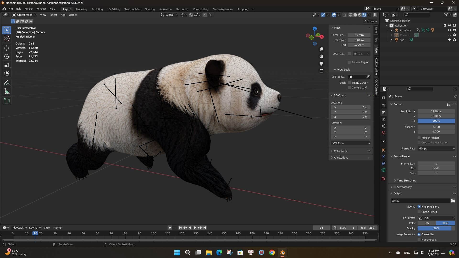 Panda A1 Animated - 3D Model by Animated3d