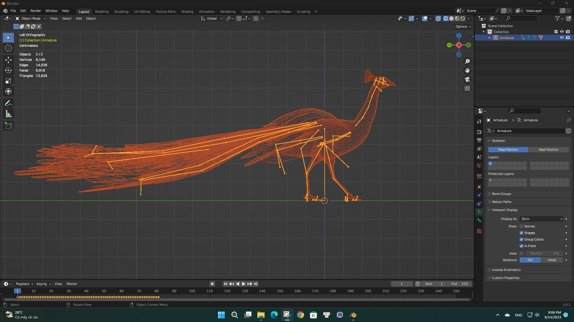 Peacock V5E Animated - 3D Model by Animated3d
