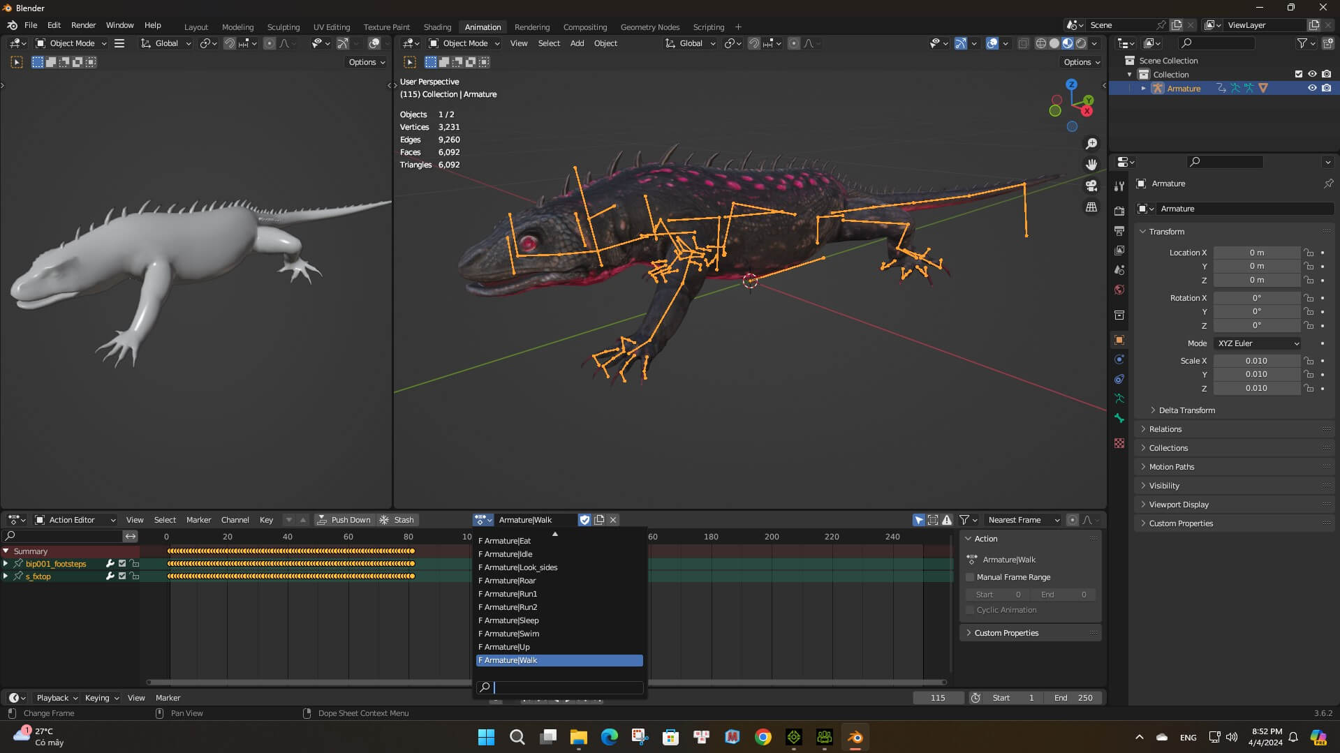 Reptiles-A2-Animated 3D Model by Animated3d
